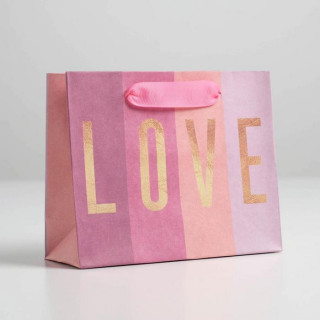 Пакет подарочный ПК-267 "LOVE", 15 × 12 × 5.5 см