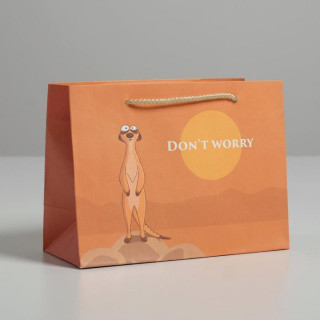 Пакет подарочный ПК-245 "Don not worry", 14,5 × 19,5 × 8,5 см